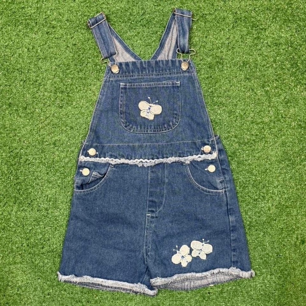 Vintage kids No Kidding butterfly overalls  Size 7/8